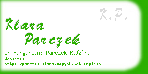 klara parczek business card